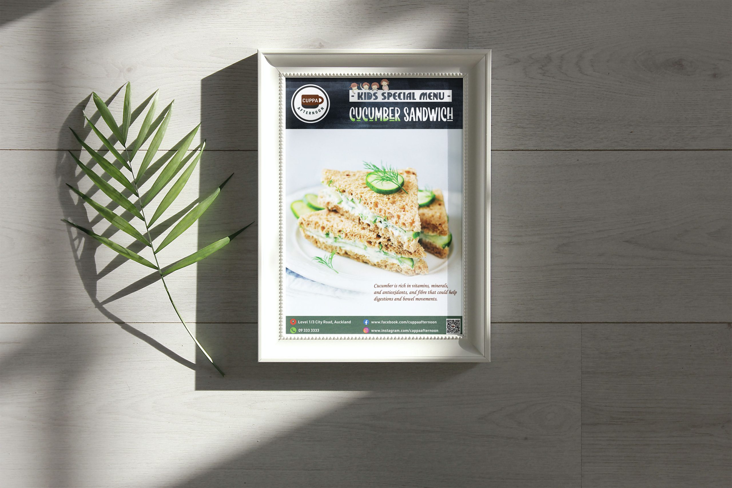 Sandwich Poster Mockup on the wall